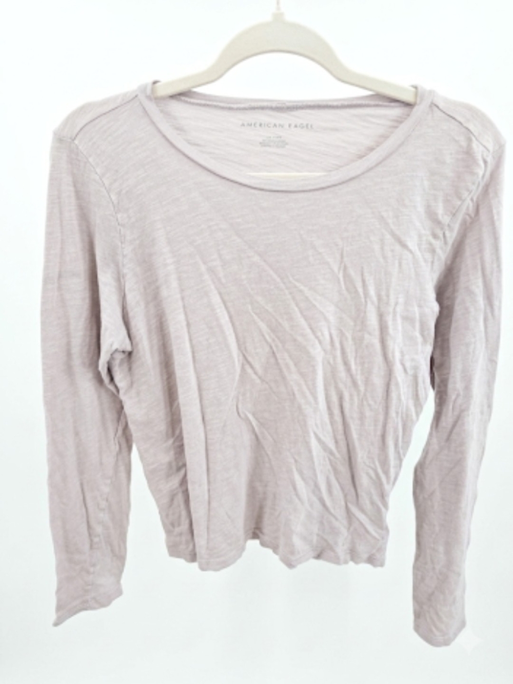 American Eagle Outfitters Long Sleeve Crewneck Top - Light Mauve
